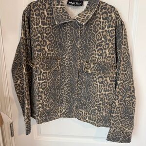 NEW White Birch Leopard Print Jacket size L